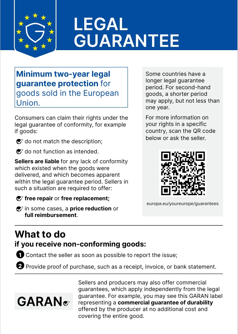 EU Gewährleistungslabel ENGL